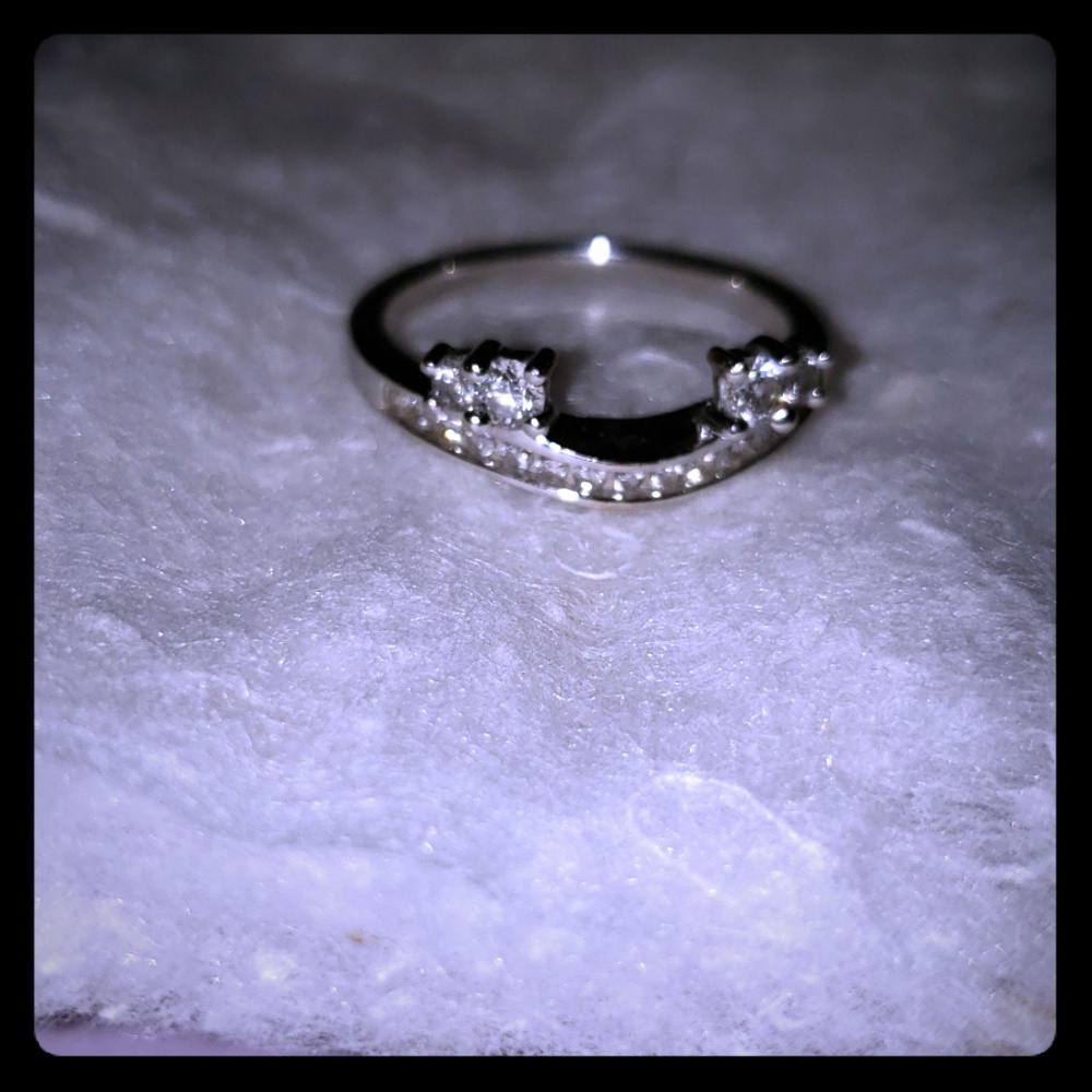 3/8 TCW white gold diamond ring wrap